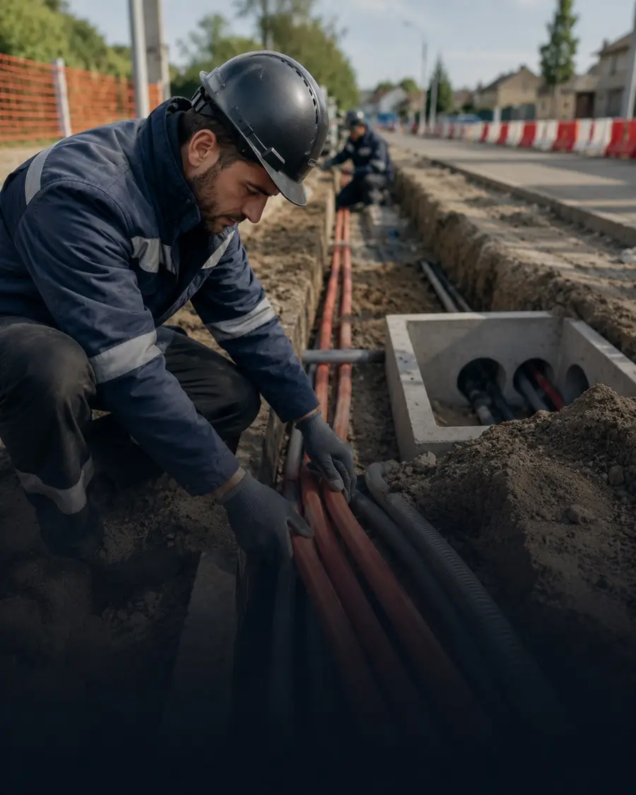Travaux de génie civil pour infrastructure télécom
